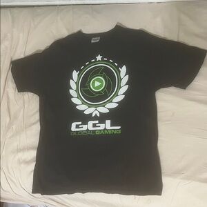 GGL Global Gaming League Black T-Shirt XL Retro Vintage 2014